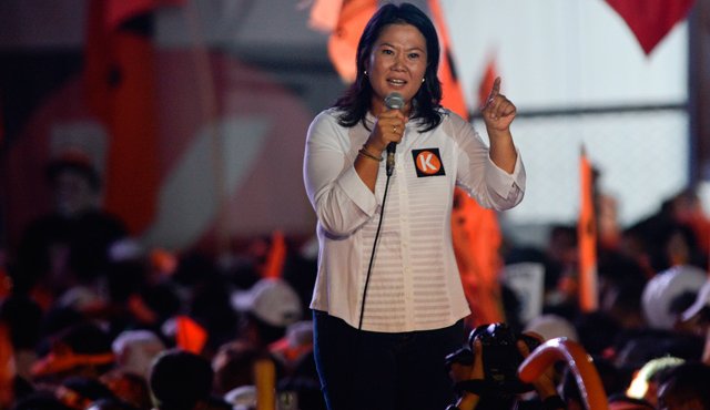 Keiko Fujimori, candidata a la Presidencia por el partido Fuerza Popular e hija del encarcelado expresidente peruano (1990-2000) Alberto Fujimori.
AFP