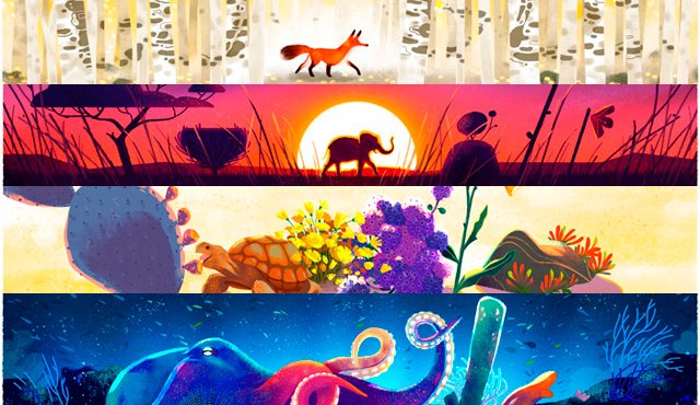 Con estos doodles, el buscador Google recuerda el Día Mundial de la Tierra. Tomado de Google