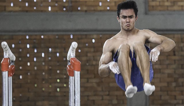 Jossimar Calvo, gimnasta cucuteño. AFP