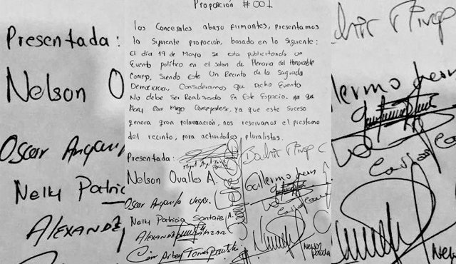 Esta fue la carta que firmaron varios concejales de Cúcuta, en la que niegan el préstamo del recinto gubernamental. Tomada de Twitter