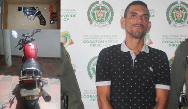 El detenido ocultaba la placa de la moto con una toalla higiénica. Cortesía