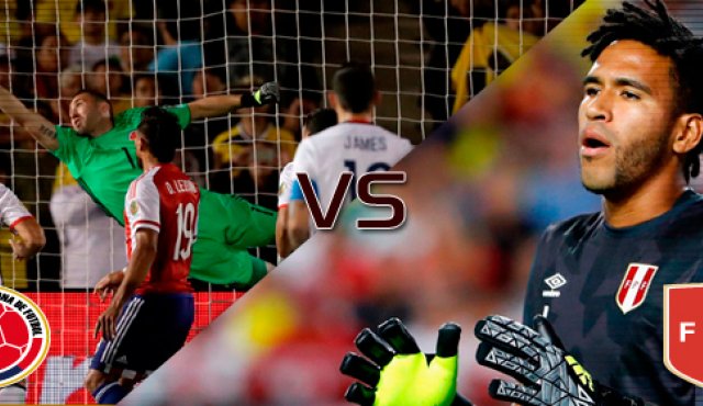 El duelo Colombia-Perú tendrá una historia a seguir en los arcos, con Ospina y Gallese volando de palo a palo. AFP
