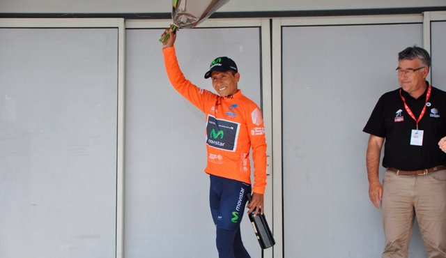 Quintana superó al francés Sylvain Chavanel (Direct Energie), segundo en la general, y a su compañero en el Movistar Imanol Erviti Ollo. Movistarteam.com