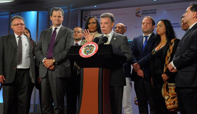 Santos destacó la aprobación del Acto Legislativo para la Paz, el plebiscito, la modificación a la ley de Orden Público. Colprensa