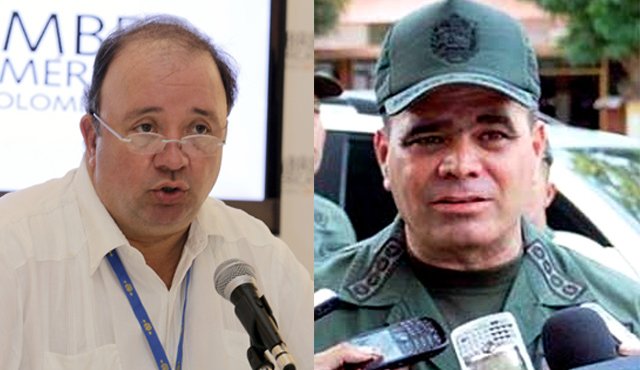 Luis Carlos Villegas, ministro de Defensa de Colombia y Vladimir Padrino, ministro de Defensa venezolano. Archivo