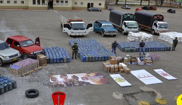 Esta mercancía pertenecería a los grupos armados organizados “Los Pelusos”, “Puntilleros” y la banda “Los Matracos”. Cortesía