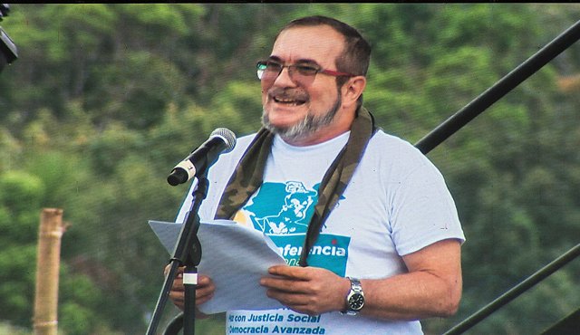 Rodrigo Londoño Echeverri, durante la apertura de la Conferencia Guerrillera. AFP