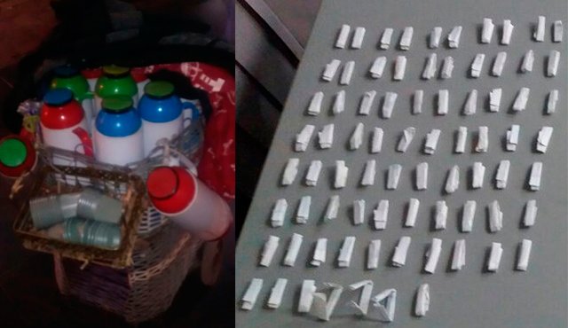 La mujer detenida usaba como fachada la venta de café, para comercializar basuco. Policía Nacional