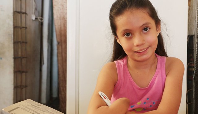 Jessica Natalia Urbina estudia cuarto de primaria y vive en el barrio San Martín en Villa del Rosario. César Obando