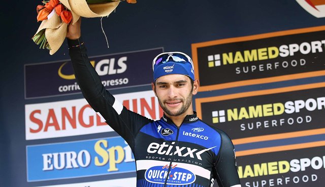 El cilcista colombiano Fernando Gaviria (Etixx Quick Step), se destacó ayer en el Giro del Piamonte, al coronarse subcampeón de la competencia, al ser superado en el embalaje por el italiano Giacomo Nizzolo. Etixx-quickstep