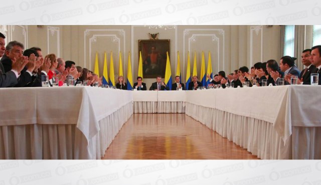 El presidente Juan Manuel Santos se reunió con los gobernadores en la Casa de Nariño. Colprensa
