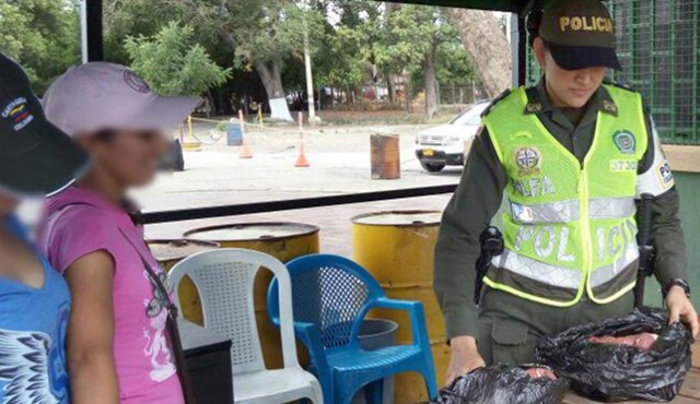 La policía descubrió que ahora los contrabandistas están pasando carne de contrabando hacia Cúcuta en las maletas. Cortesía