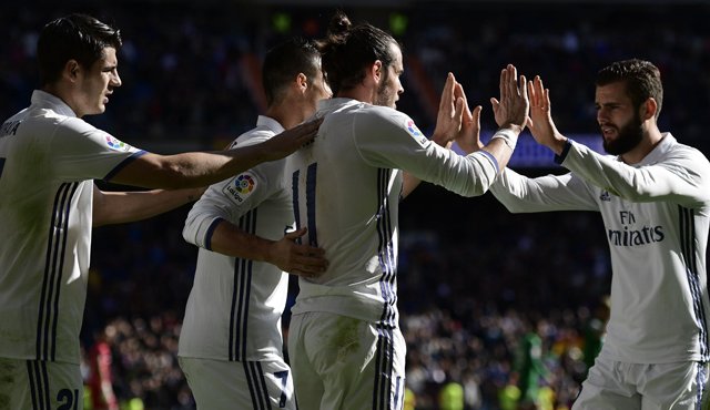 Real Madrid venció 3-0 a su vecino Leganés en la liga española. AFP