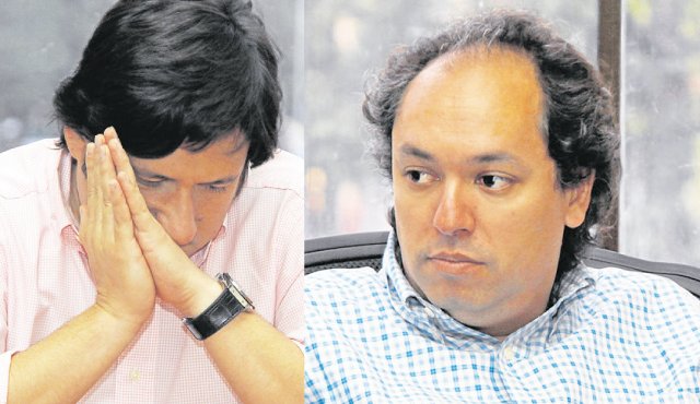José Augusto Cadena y Juan Carlos Paredes son los representantes del Cúcuta Deportivo, que sigue esquivando la liquidación mientras paga sus acreencias. Archivo