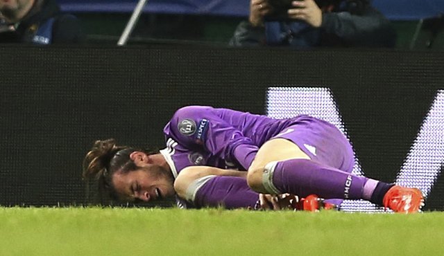 Bale se lesionó en el juego frente al Sporting de Lisboa. AP