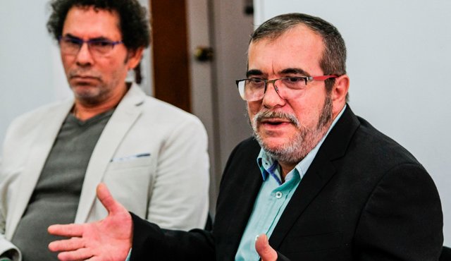 Timochenko participó en una rueda de prensa en Bogotá con corresponsales internacionales. AFP
