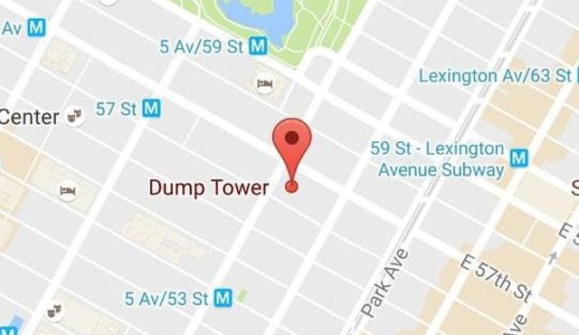 Esta captura de pantalla evidencia el cambio del nombre de la Torre Trump. Tomada de Internet