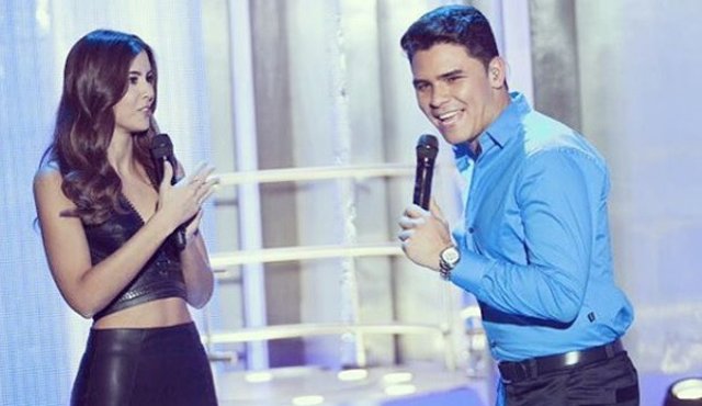 El artista vallenato Cristian Better en su participación en el concurso “A otro nivel” junto a la exMiss Universo Paulina Vega. Instagram