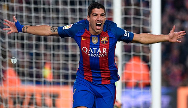 El futbolista uruguayo, Luis Suárez, fue destacado por el portal de la IFFHS, como el mejor goleador de 2016. AFP
