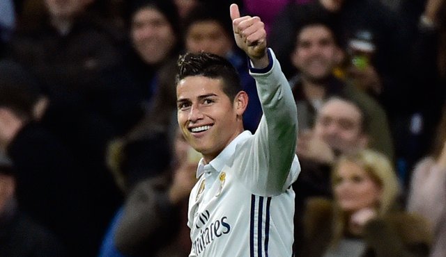 James Rodríguez marcó a los 10 minutos de juego el gol frente al Sevilla. AFP