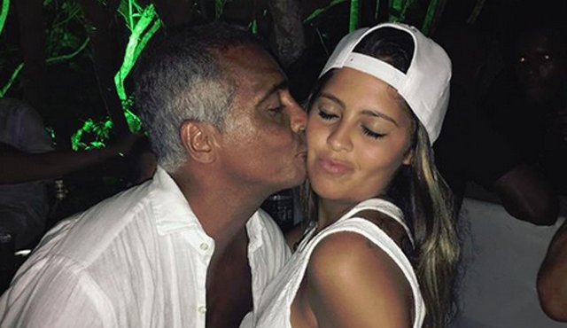 Danielle Favatto junto a su padre Romario Instagram