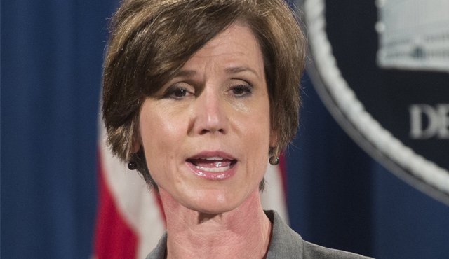 Yates estaba al frente del Departamento de Justicia desde la renuncia de Loretta Lynch, y debeía permanecer en el cargo hasta que el Senado confirme a Jeff Sessions al frente de la cartera. AFP