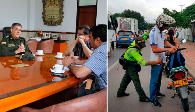 El general Ricardo Restrepo Londoño se reunió con Mauricio Franco y Óscar Gerardino, secretarios de Seguridad Ciudadana y de Gobierno Cortesía