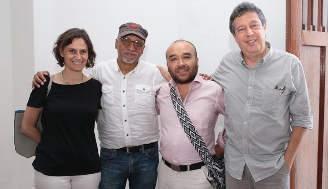 Martha Orrantia, Roberto Rubiano, Diego Niño, ganador en cuento y Esteban Carlos Mejía.