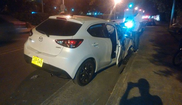 Tras el ataque chocaron contra una camioneta. Paola Tarazona