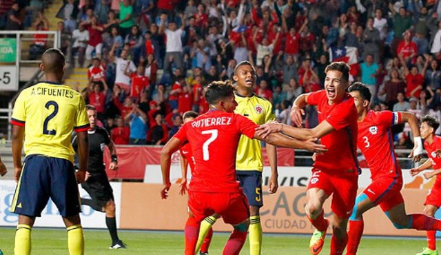 La selección chilena derrotó 1-0 a su similar de Colombia. Cortesía