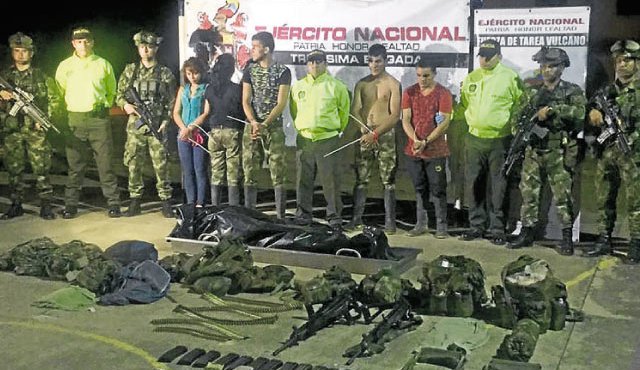 Las autoridades incautaron armas, munición y material de intendencia. Ejército Nacional