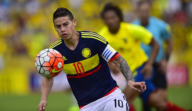 19 goles tiene James en su historial con la selección Colombia. AFP