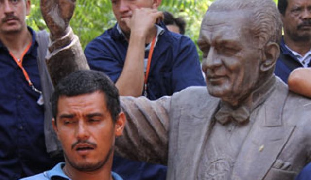 La estatua del caudillo conservador Laureano Gómez Archivo
