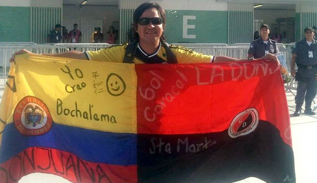 Jhon Otero estuvo presente en el partido de Colombia y Uruguay. Archivo