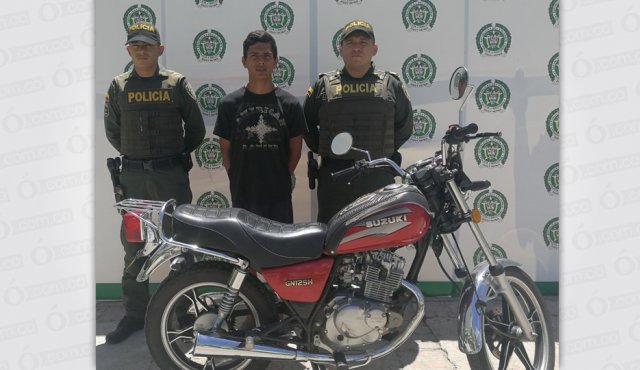 Danuil Pacheco Peñaranda, de 22 años, fue detenido después de robar un moto. Cortesía
