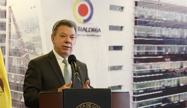 Santos participó en la inauguración de la nueva sede de la Contraloría General de la República, en el Centro Administrativo Nacional de Bogotá. Colprensa
