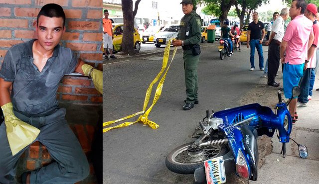 El atracador, quien pretendía escapar en una moto, fue capturado por la Policía. Cristian Herrera-Andrés González