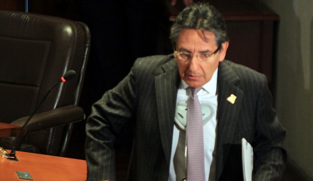El fiscal Néstor Humberto Martínez participó, ayer, en la audiencia sobre la JEP, en la Corte Constitucional. Colprensa