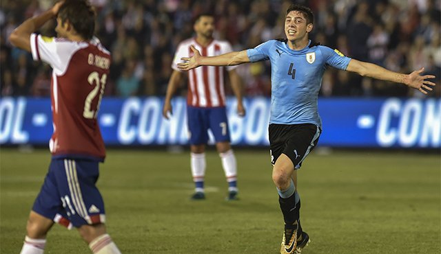 Federico Valverde fue el encargado de abrir el marcador a favor de Uruguay. AFP