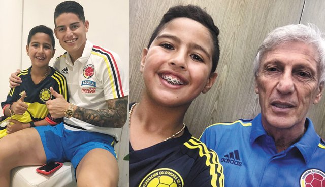 Una de las preguntas de James Rodríguez fue si sería cantante como ‘El Gran Martín Elías, pero el niño contestó que no. Cortesía