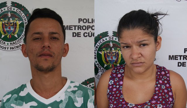 La Policía desplegó un operativo antiextorsión a través del pago controlado, dejando como resultado la captura de la pareja. Cortesía