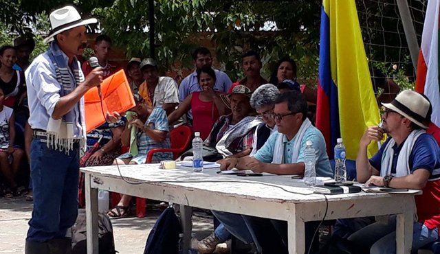 La reunión con los campesinos y cocaleros se efectuó en el corregimiento San Martín de Loba. Tomada de internet