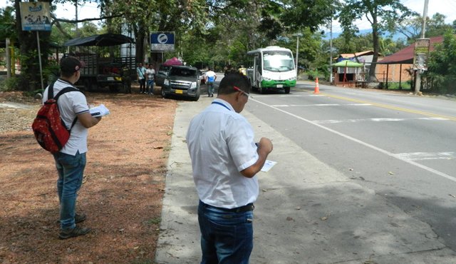 Con la medición del flujo vehicular, Tránsito Departamental inició el Plan de Seguridad Vial en distintos ejes estratégicos de movilidad. Cortesía