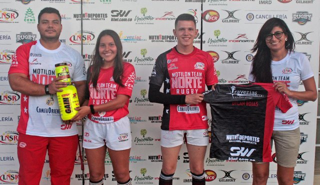 Los deportistas de la Liga Nortesantandeana de Rugby recibieron el viernes implementos deportivos y suplementos dietarios. Mario Caicedo