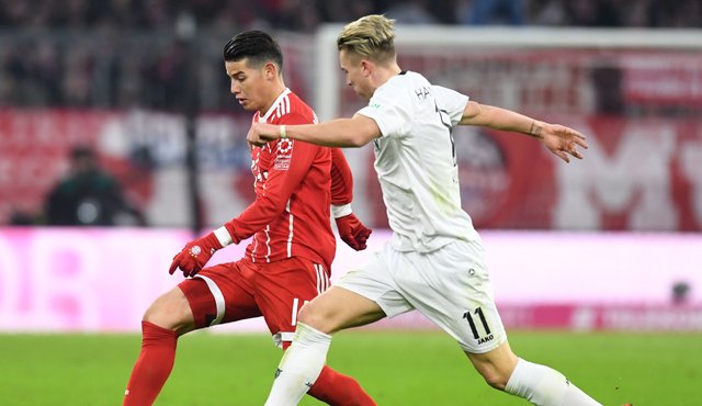 James Rodríguez tuvo un buen partido con el equipo alemán. AFP