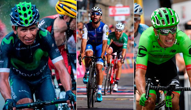 El reto principal de Nairo Quintana (centro) para la temporada que arranca hoy será conquistar por fin el Tour de Francia. Archivo