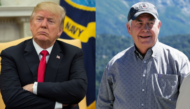 El presidente Donald Trump y el secretario de Estado Rex Tillerson. AFP