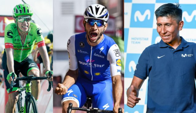 Rigoberto Urán (derecha) correrá su primera grande del año y Nairo Quintana (izquierda) correrá en Colombia luego de dos años. Archivo