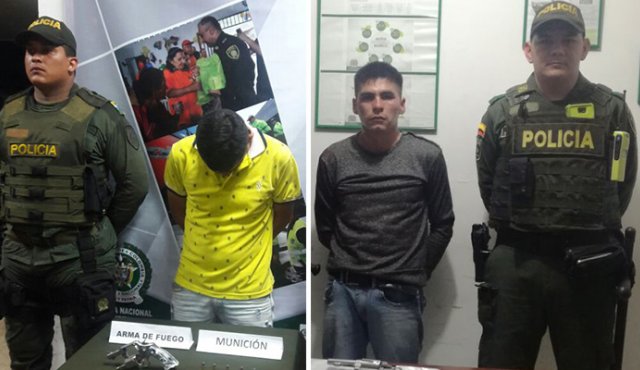 Heriberto Jhonatan Escalante (amarillo) y Jesús María Ortega Cano. Cortesía Policía