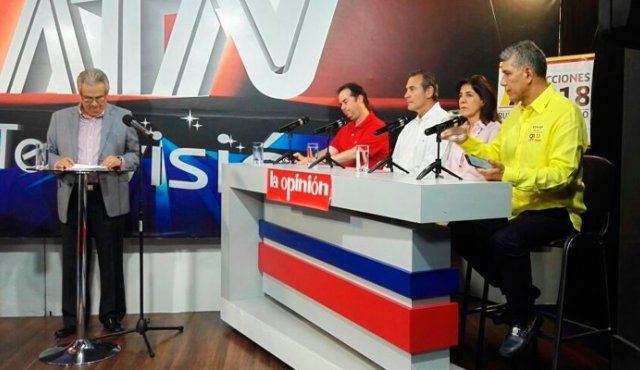 Los senadores Andrés Cristo (Partido Liberal), Juan Manuel Corzo (Partido Conservador), y los candidatos Milla Romero (Centro Democrático) y Edgar Díaz (Cambio Radical), fueron los invitados al último debate ‘Rumbo al Congreso 2018’, organizado por La Opinión, Caracol Radio y ATN Televisión. La Opinión